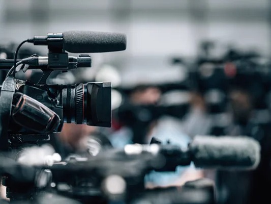 Broadcast camera at a sporting event
